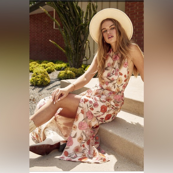 NWOT Saltwater LUXE sold out Marilyn Halter Maxi Dress size Large - Picture 1 of 4